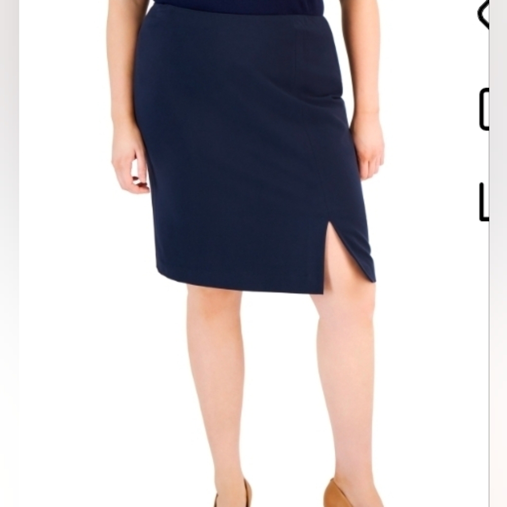Tahari ASL NWT Elegant Navy Blue Women's  Pencil Skirt Sz 2